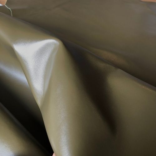 [Bientôt dispo] Cuir pleine fleur Vachette Lisse Ferme Brillant Kaki