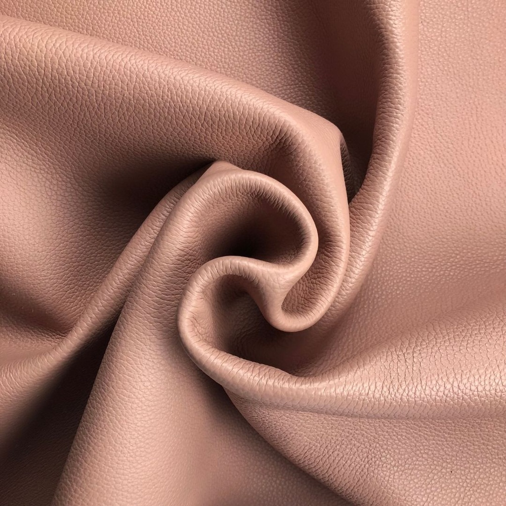 [Bientôt dispo] Cuir pleine fleur Taurillon Grainé Souple Classique Vieux Rose