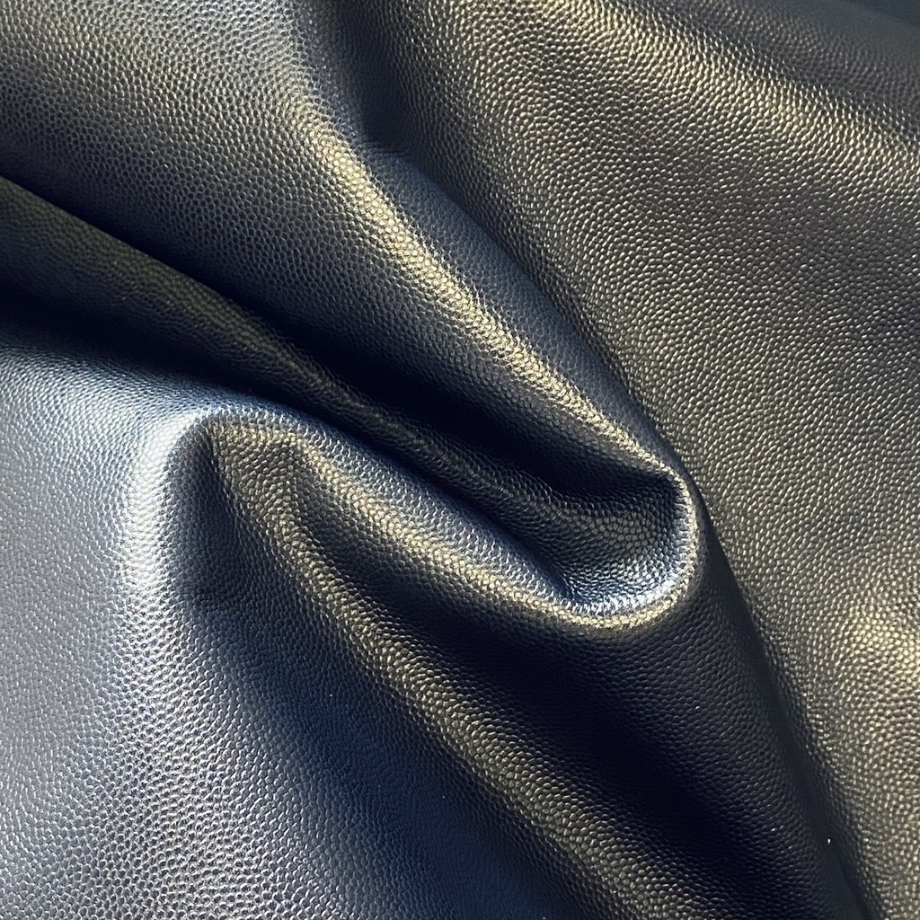   Veau Grainé mini caviar Souple Brillant Bleu nuit