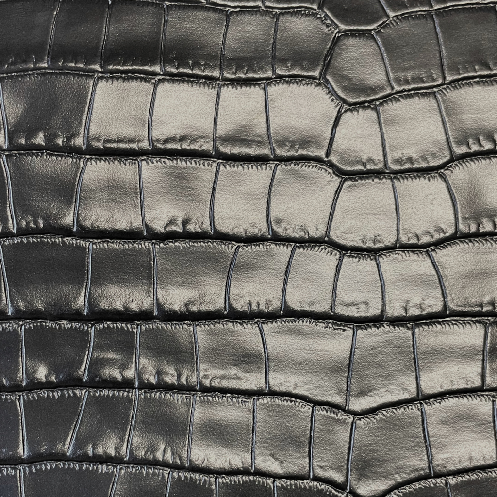   Veau Embossé Croco All Over Ferme Brillant Noir
