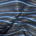 Toile de Veau tressé bi-aspect velours et lisse bicolore Bleu & Noir