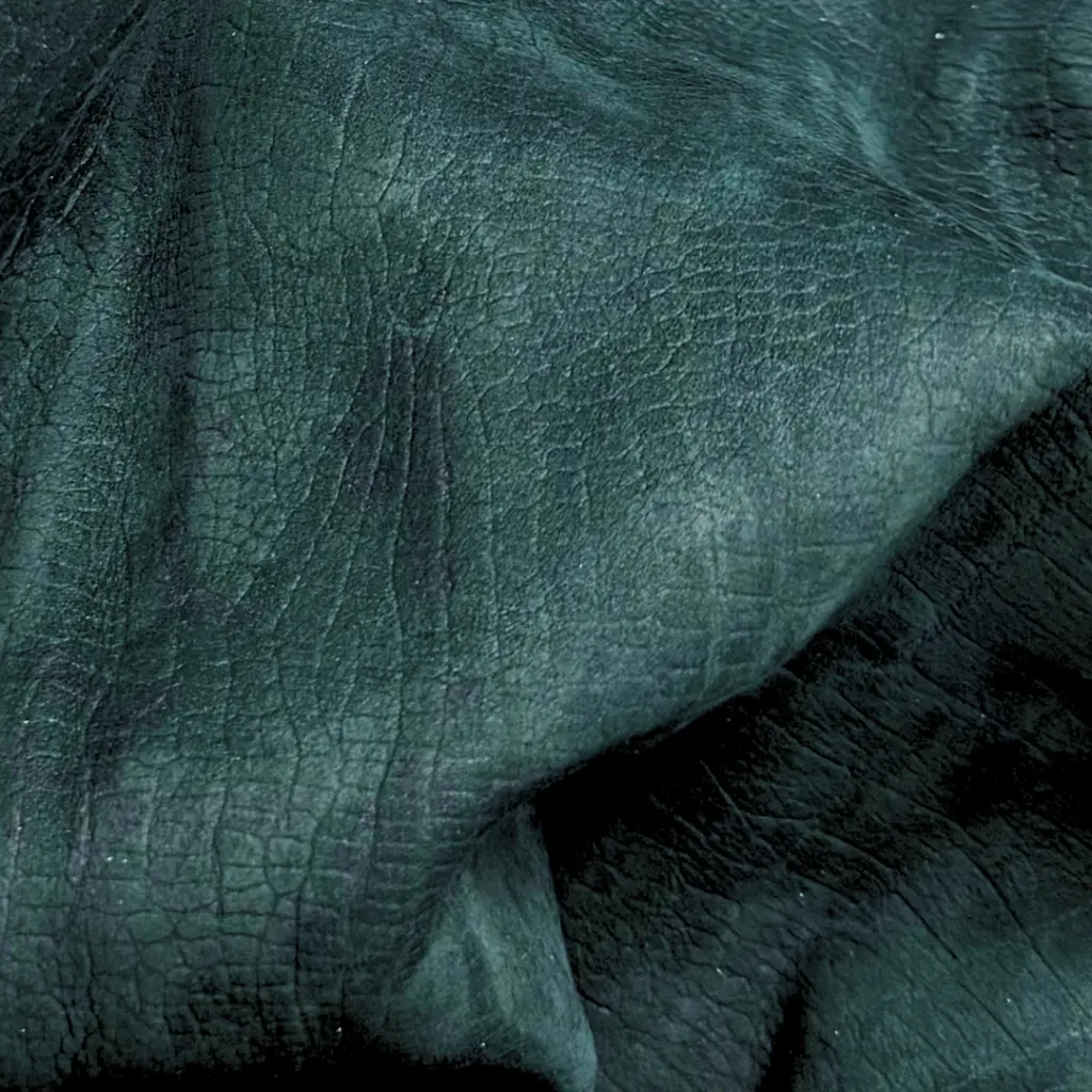 Taurillon Nubuck Embossé croco Souple Vert sapin