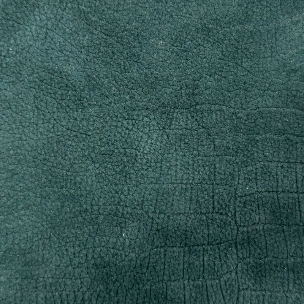 Taurillon Nubuck Embossé croco Souple Vert sapin