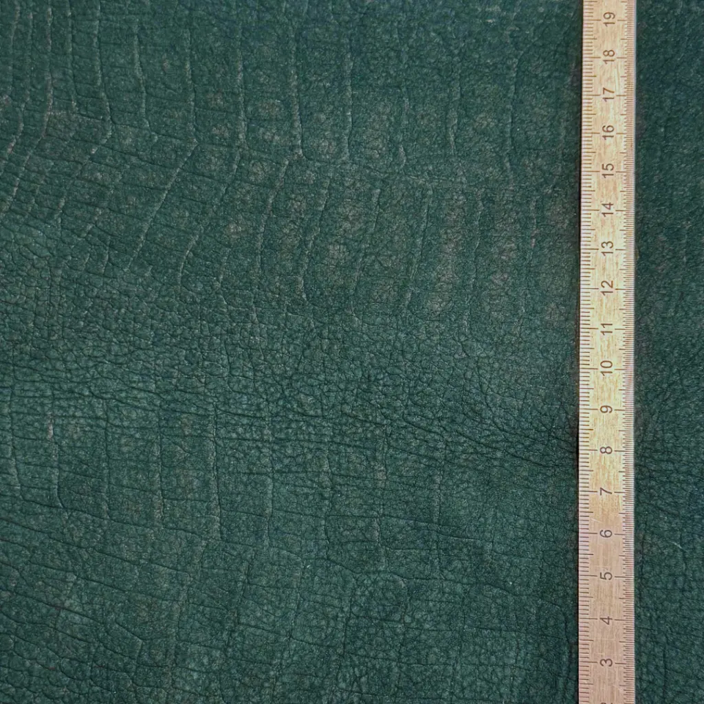 Taurillon Nubuck Embossé croco Souple Vert sapin