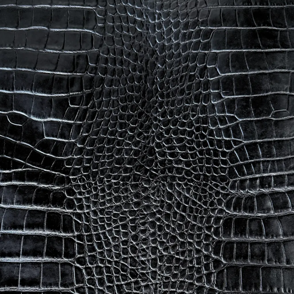Veau Embossé Croco Souple Noir