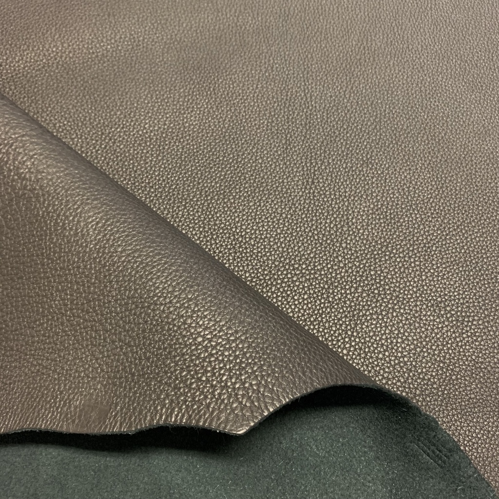 Veau Grainé Naturel Souple Finition Semi-aniline Plomb