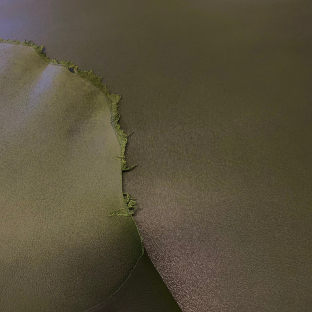   Agneau Lisse Souple Classique Kaki foncé