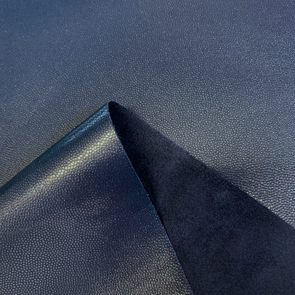 Glossy navy blue mini-caviar grained & supple calfskin