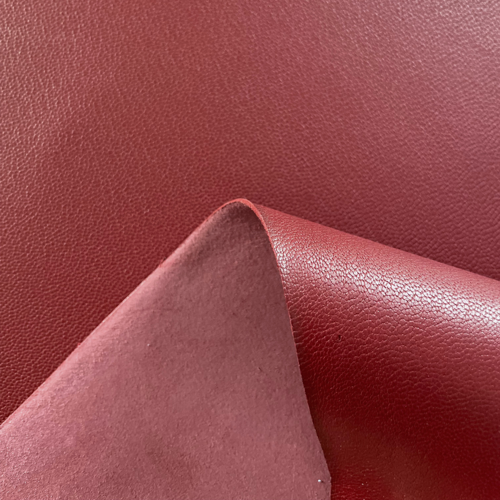 Burgundy Small Grained Firm Classic Goat Leather