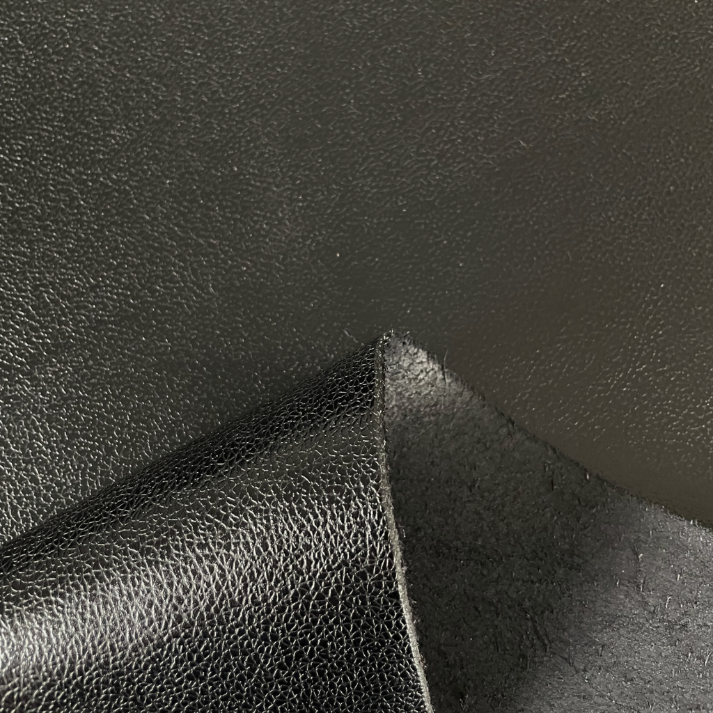 Black grained & firm shiny calfskin