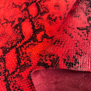 Dark red/black supple & shiny python embossed cowskin