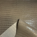 Taupe Shinny & Firm Allover Crocodile pattern embossed calfskin
