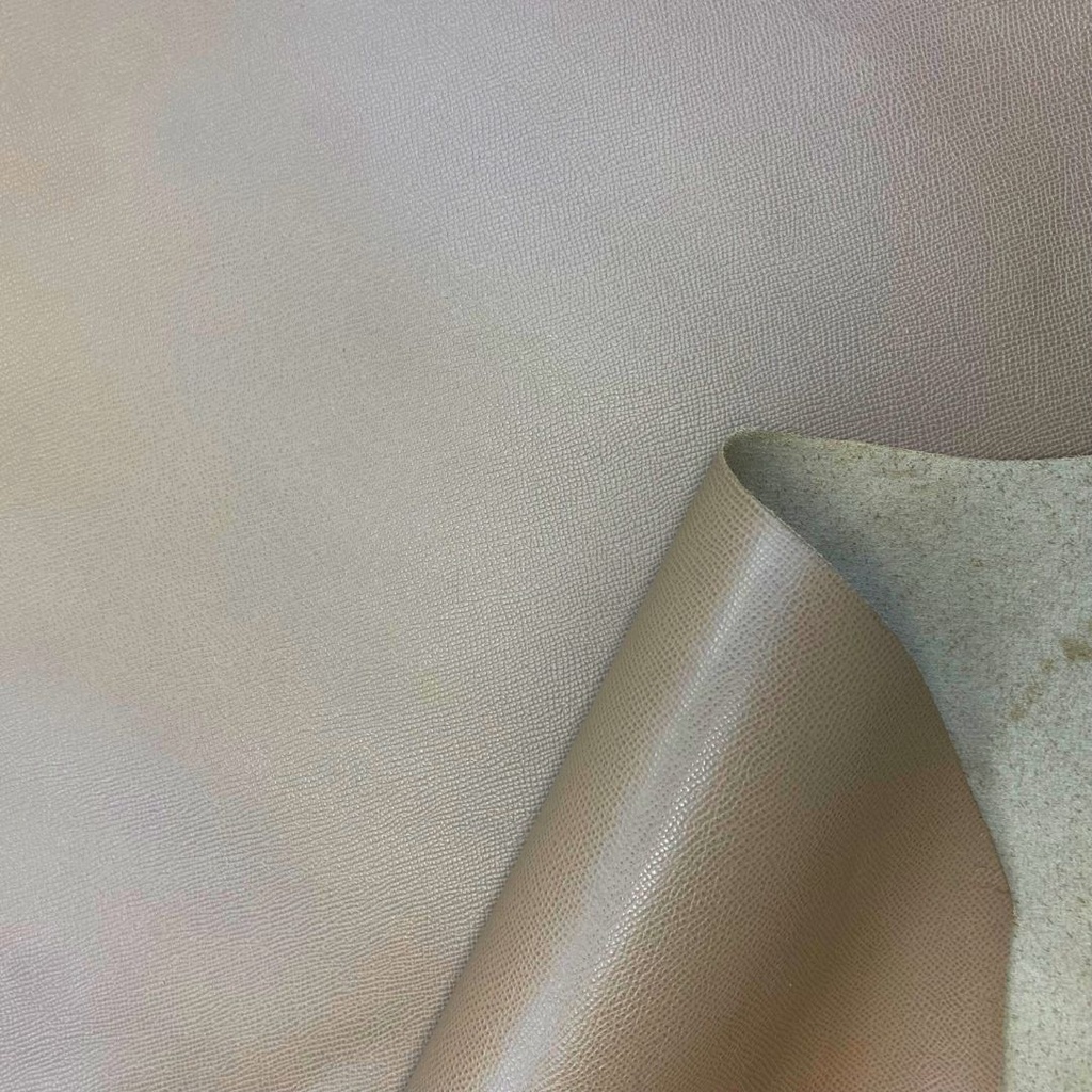 Taupe squared grained & firm calfskin