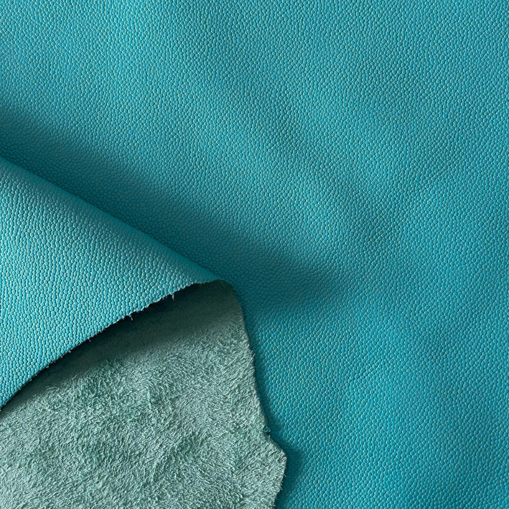   Veau Grainé Caviar Souple Brillant Bleu turquoise