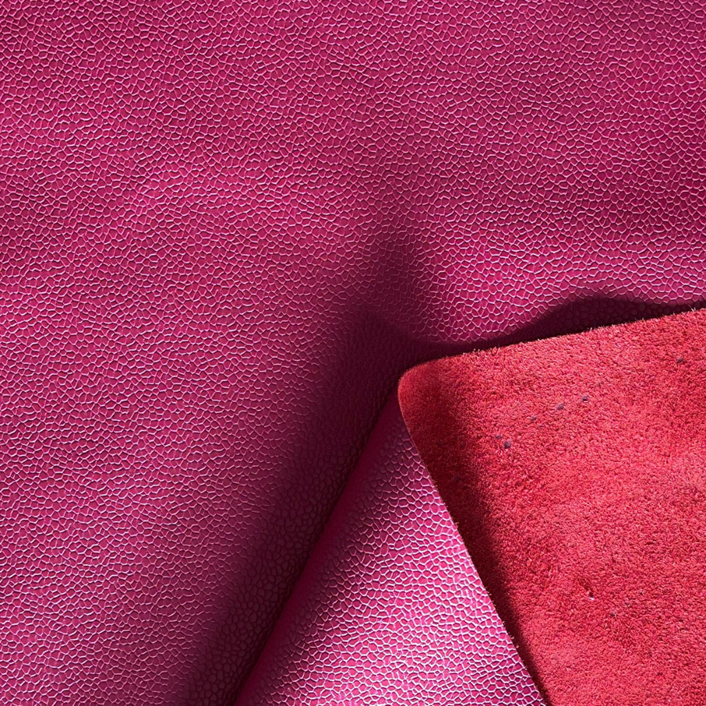   Veau Gros grain caviar Souple Brillant Framboise