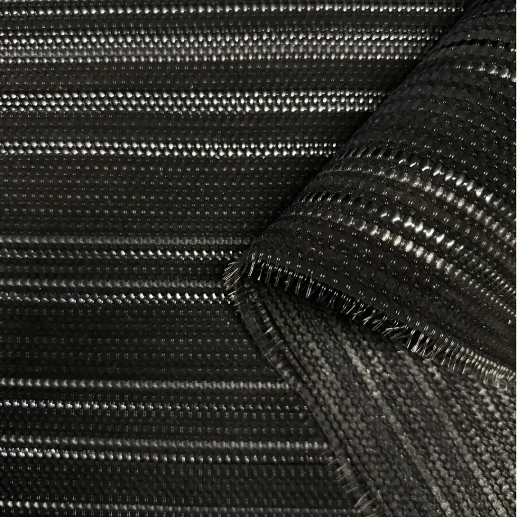Black Ribbed Braided Calfskin