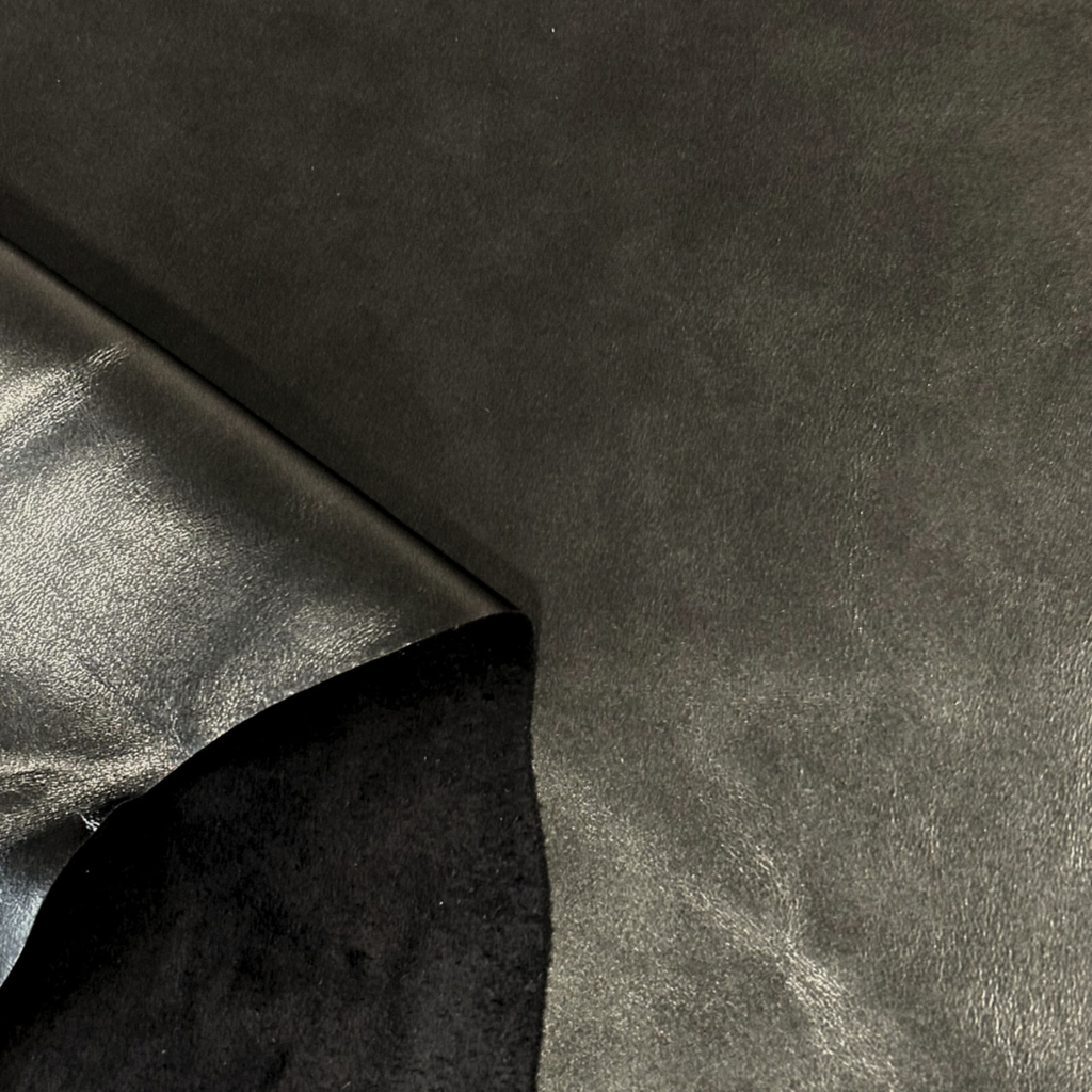 Black Smooth & Supple Metallized Calfskin