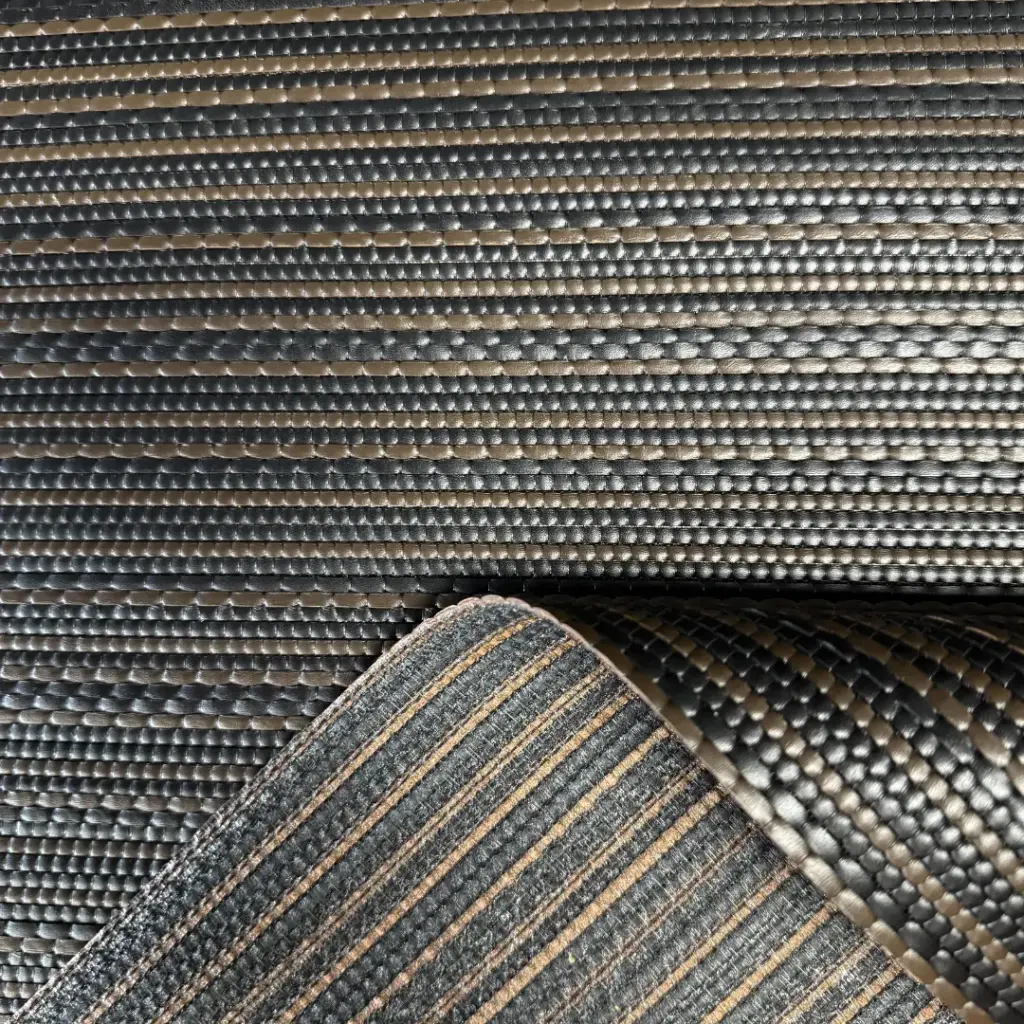 Two-tone Brown & Black Ribbed Braided Calfskin