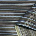 Toile de Veau tressé bi-aspect velours et lisse bicolore Bleu & Noir