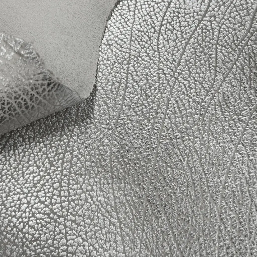 Babycalf grainé souple argent antique