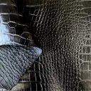 Black Supple & Croco Embossed Cowfskin