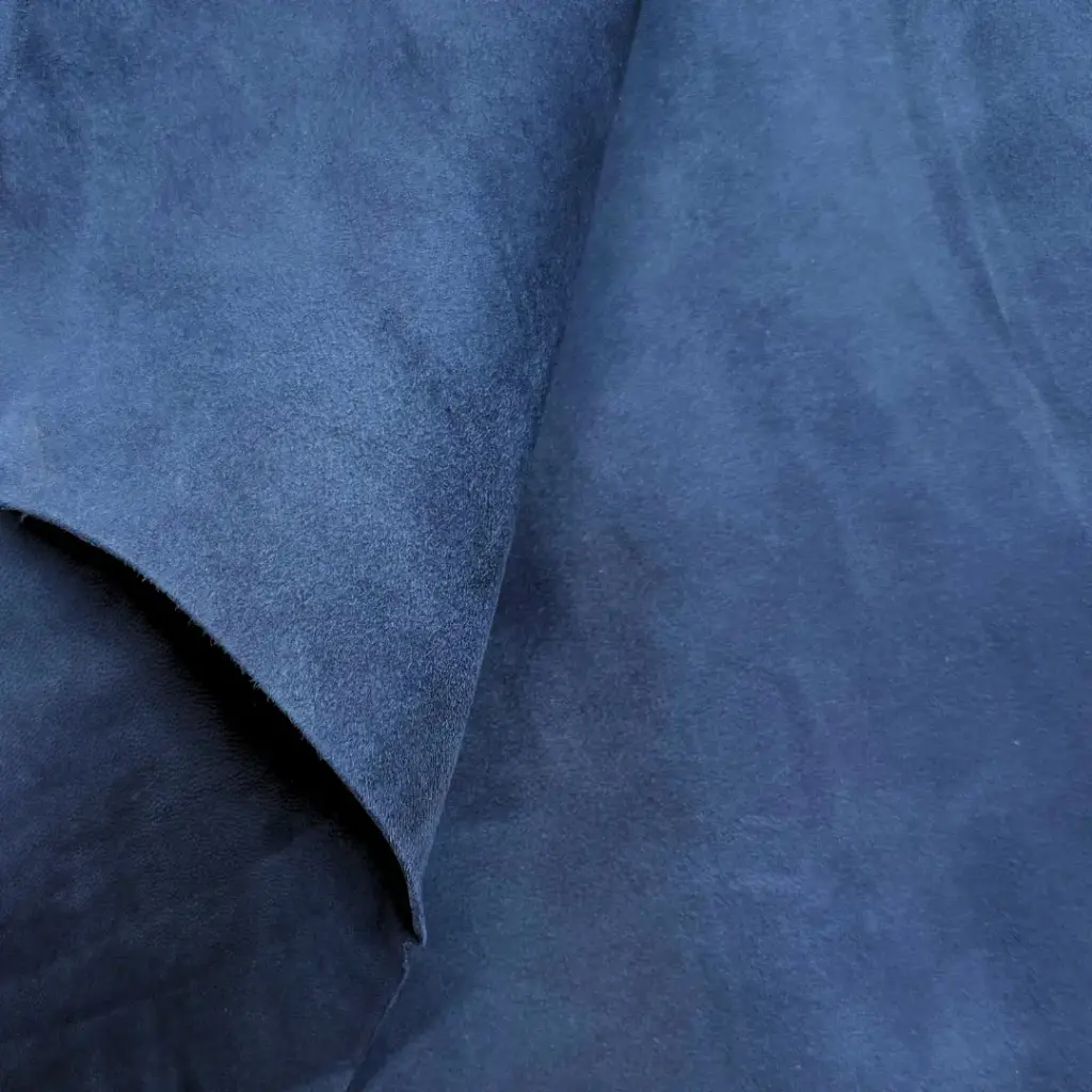 Croûte de cuir de chèvre Lisse Souple Velours Marine