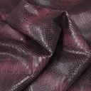 Cuir pleine fleur Vachette Grainé python Souple Brillant Bordeaux/ Noir