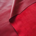 Dark red smooth & supple plunged lambskin