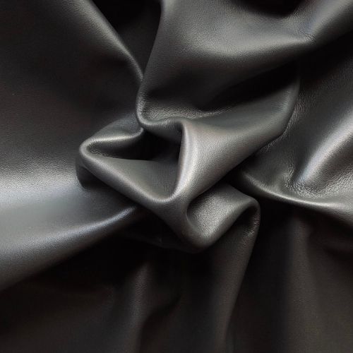 Cuir pleine fleur Vachette Lisse Souple Satiné Gris acier