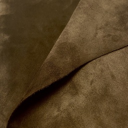 [TE-VE-LI-1M-00003] [Bientôt dispo] Croûte de cuir Veau Lisse Souple Velours Marron Chocolat
