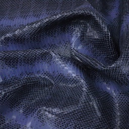 Cuir pleine fleur Vachette Grainé python Souple Brillant Bleu/ Noir