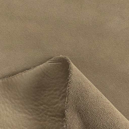 [OP-VE-LI-1B-00001] Beige smooth & supple suede calfskin