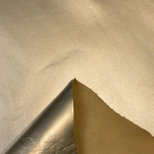 [LA-AG-LI-2O-00002] Agneau Chrome-Free Lisse Souple Métallisé Or Champagne