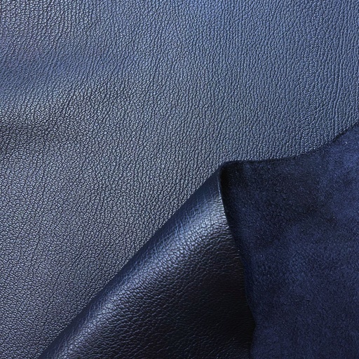 [AB-CH-GR-3B-00026]   Chèvre Grainée Souple Semi Aniline Bleu Marine