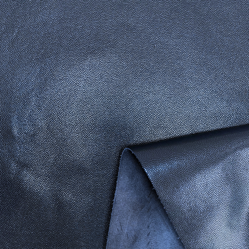 [HA-VE-GR-3B-00351] Dark Blue Mini Caviar Grained & Supple Calfskin