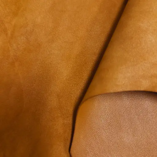 [AM-CH-VN-1F-00014] Cognac Smooth Suede & Supple Goatskin
